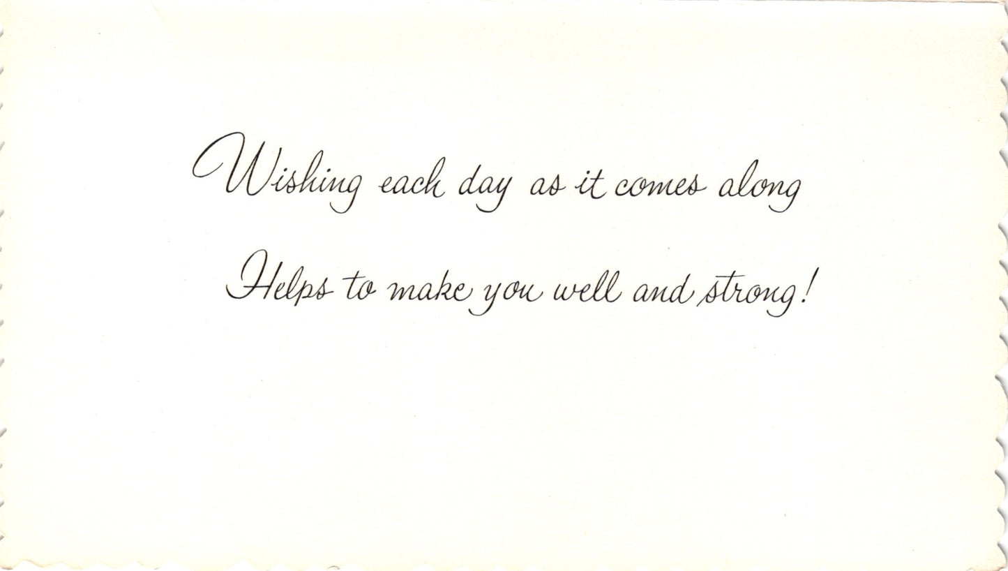 Get Well Soon - Special Wish - Glossy Slim Vintage Greeting Card - Gold Stamped + Embossed