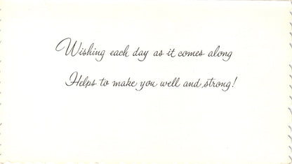 Get Well Soon - Special Wish - Glossy Slim Vintage Greeting Card - Gold Stamped + Embossed