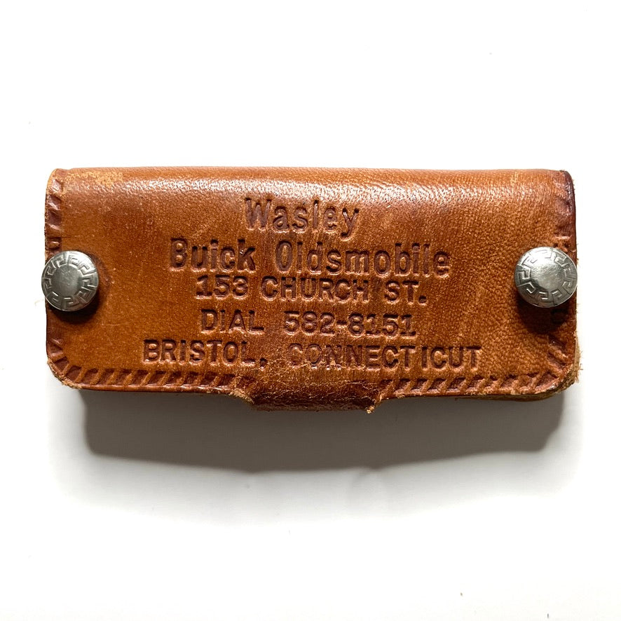 Oldsmobile Buick Leather Button Snap Key Case - Vintage Key Holder