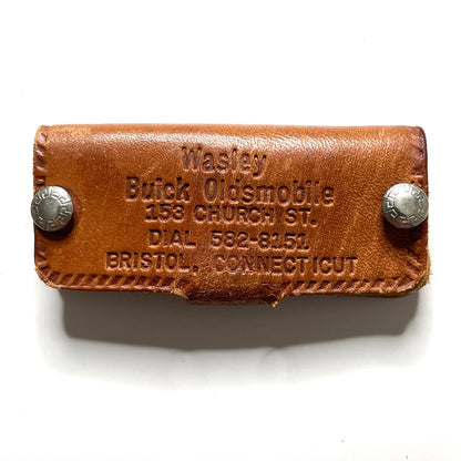 Oldsmobile Buick Leather Button Snap Key Case - Vintage Key Holder