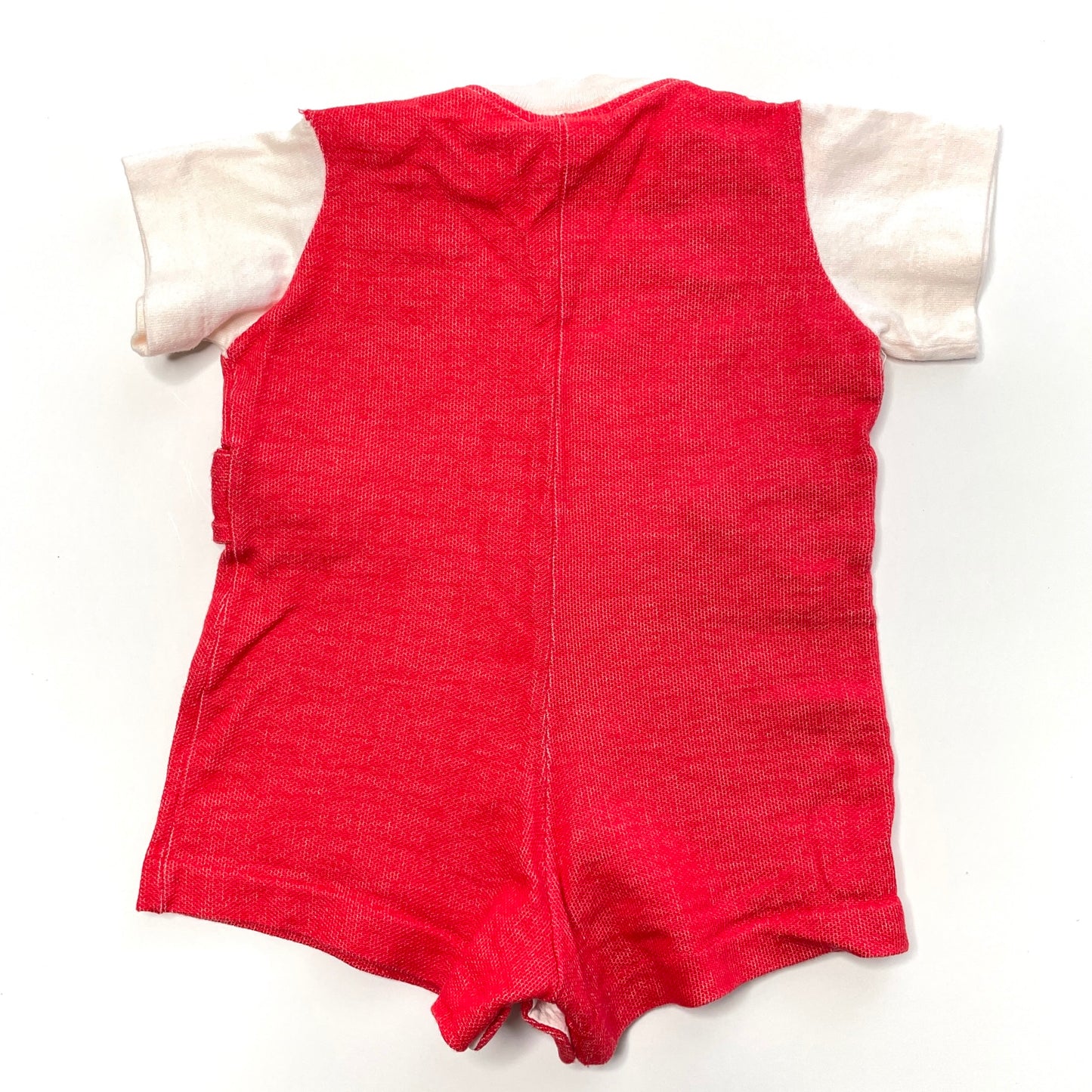 Red and White Button Romper *Damage* 3M