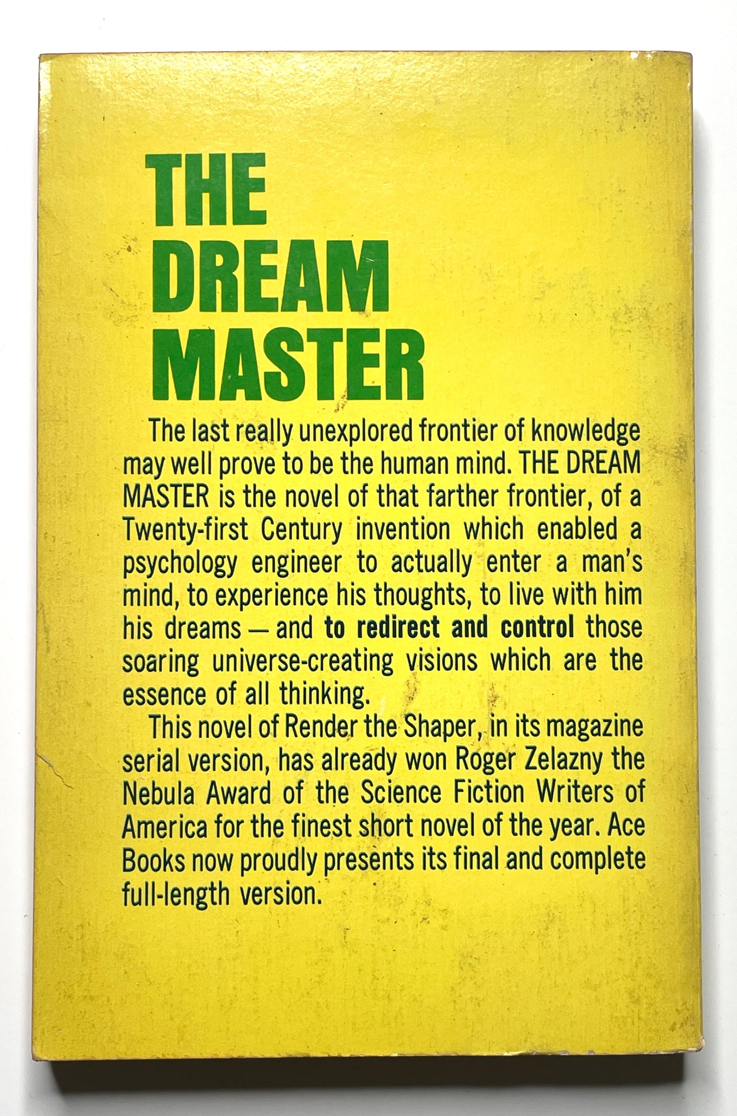 The Dream Master by Roger Zelazny (1966) - Vintage 60s Sci-Fi Paperback Book