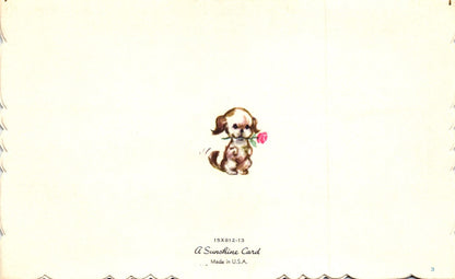 Greetings - Best Wishes - Slim Vintage Greeting Card - Gold Stamped + Embossed