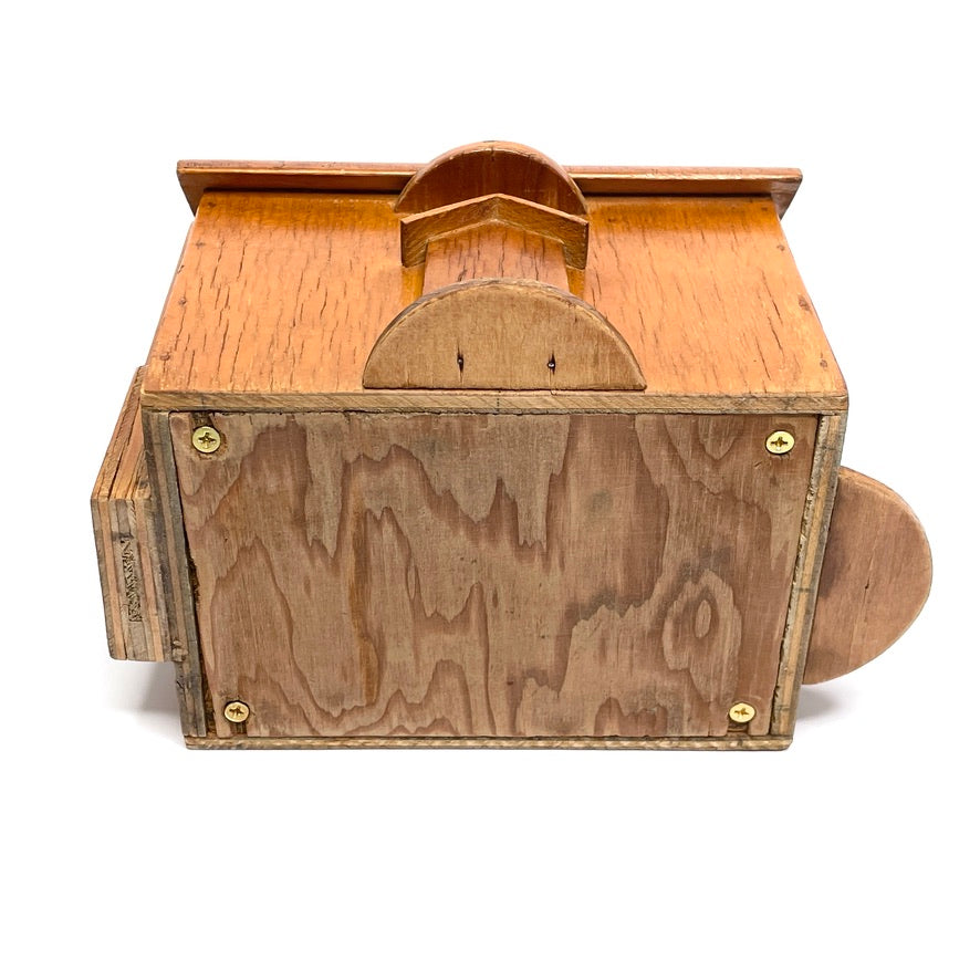 Vintage Handcrafted Wooden House Bank (Restoration)