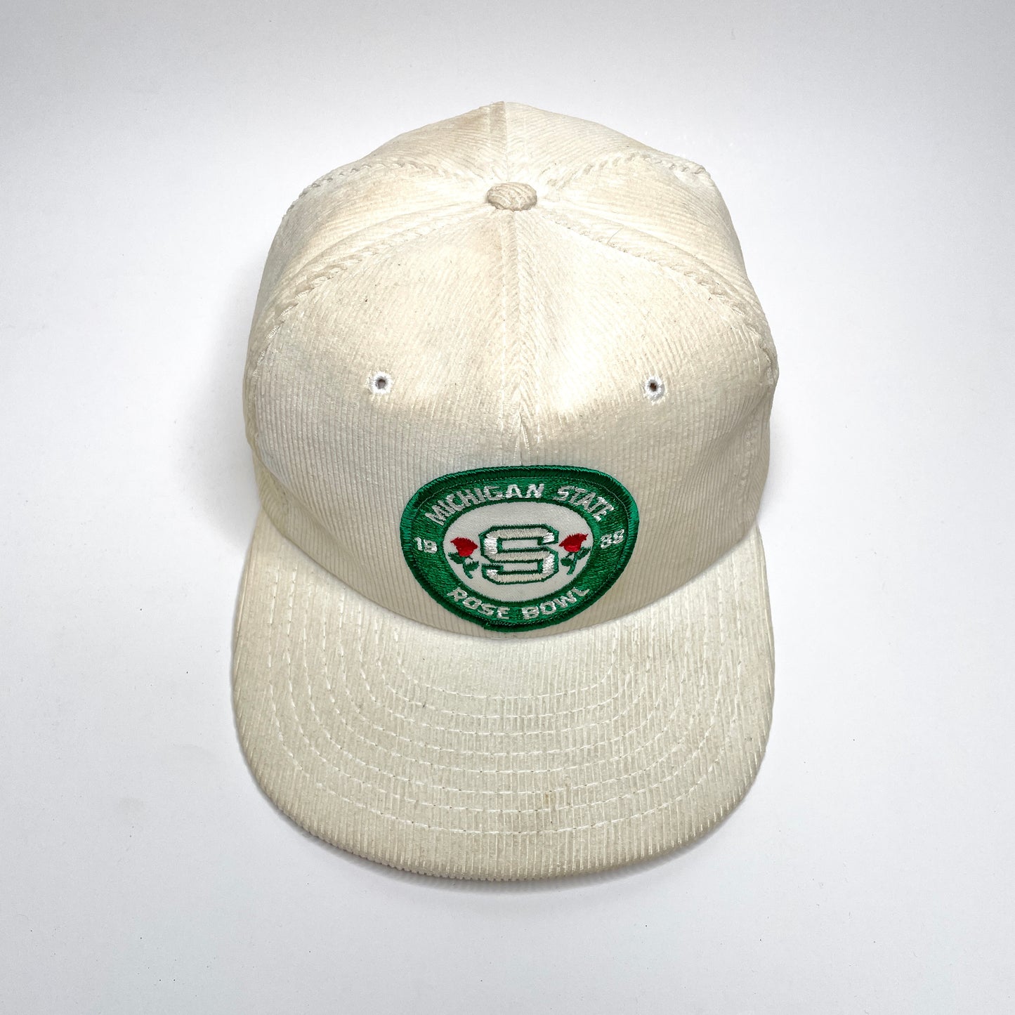 Michigan State Rose Bowl 1988 Corduroy Vintage Snapback Hat - White