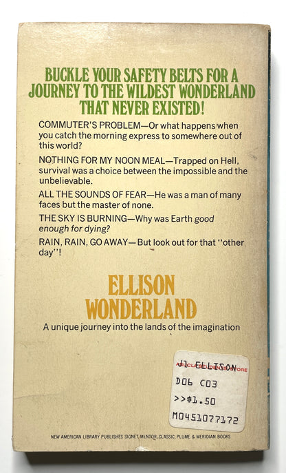 Ellison Wonderland by Harlan Ellison (1974) - Vintage 70s Sci-Fi Paperback Book