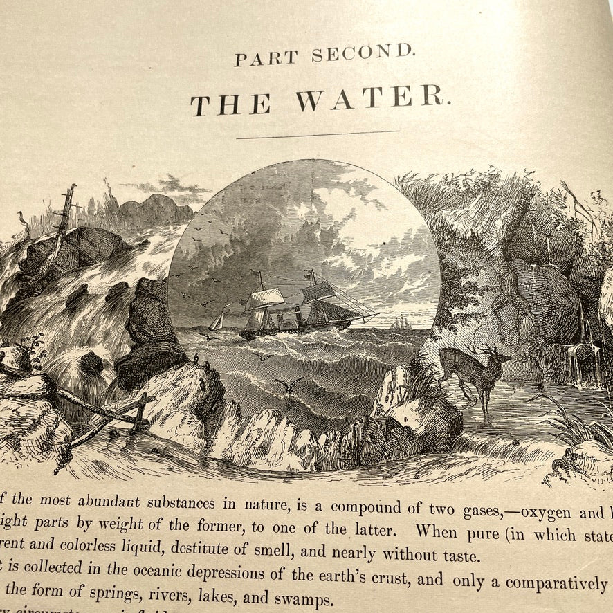 Warren's Physical Geography By D. M. Warren 1873 Cowperthwait & Co. - Antique Hardcover Illustrated Book