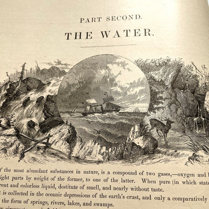 Warren's Physical Geography By D. M. Warren 1873 Cowperthwait & Co. - Antique Hardcover Illustrated Book