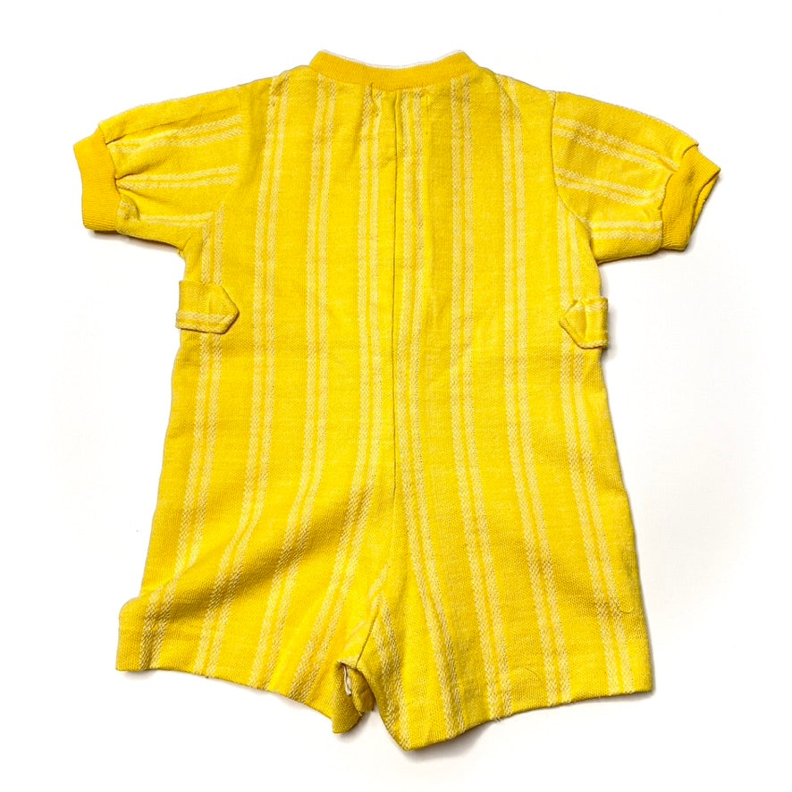 Bird Appliqué Yellow Zip Romper 12M
