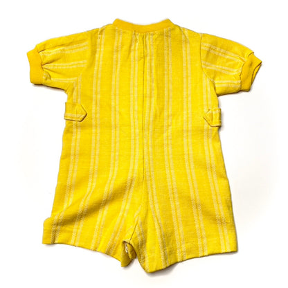 Bird Appliqué Yellow Zip Romper 12M