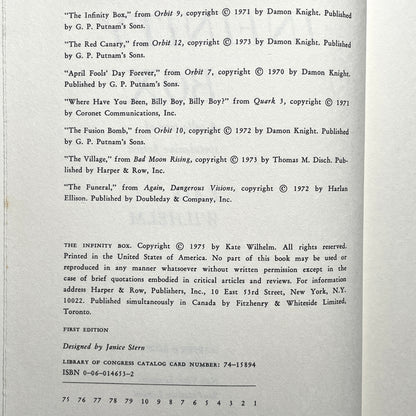 The Infinity Box: A Collection of Speculative Fiction (1975) - Vintage 70s Sci-Fi Anthology Book