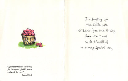 Thank You - Apple Picking - Vintage Greeting Card - 1979 Little Helpers