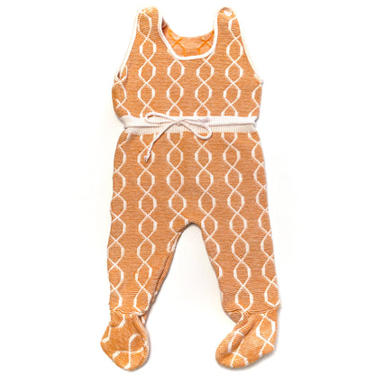 Orange Knit Sleeveless Bodysuit NB
