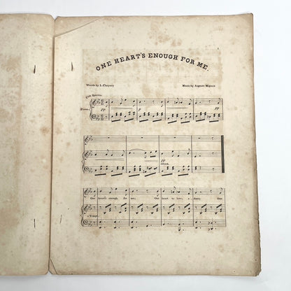 One Heart's Enough For Me 1860s Sheet Music
