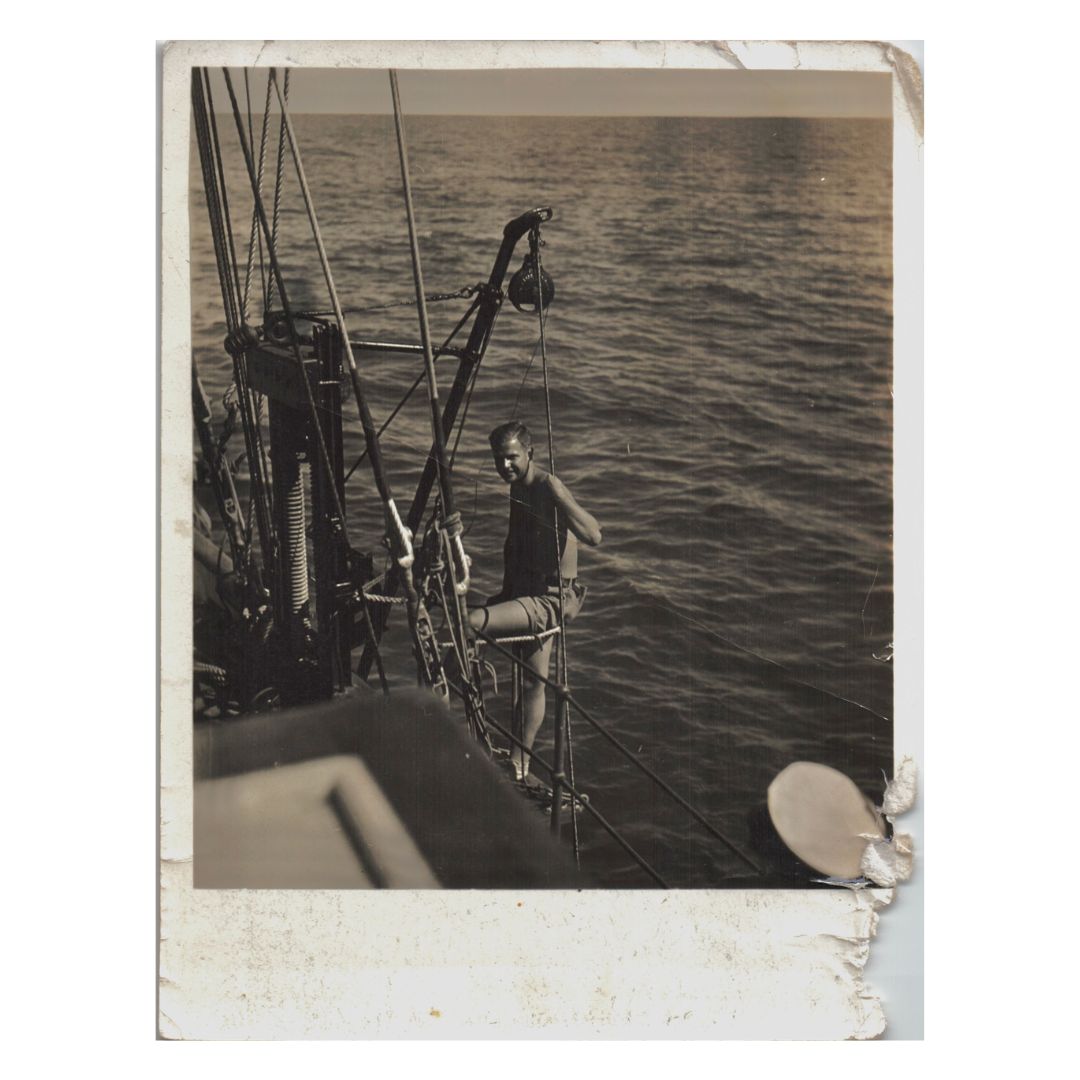 New England Fisherman At Sea - 3.25x4.25"