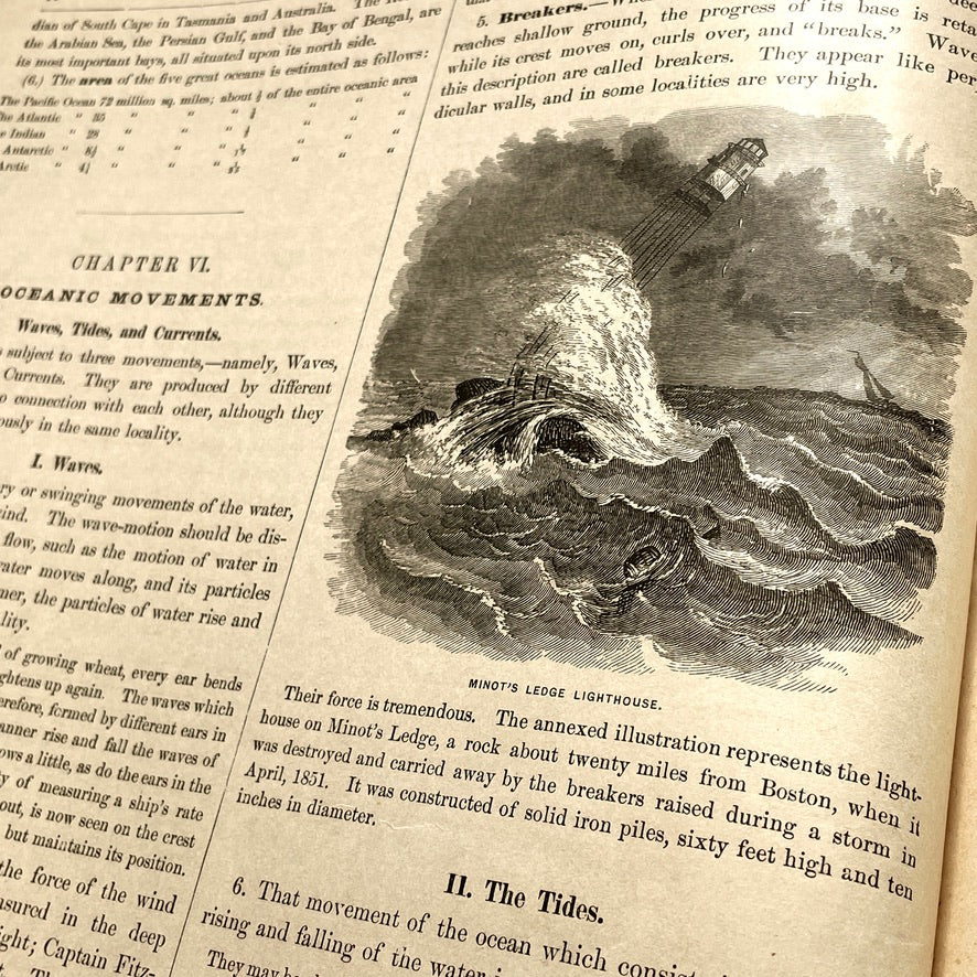 Warren's Physical Geography By D. M. Warren 1873 Cowperthwait & Co. - Antique Hardcover Illustrated Book