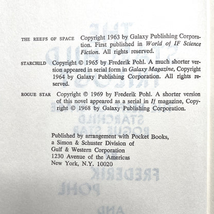 The Starchild Trilogy by Frederik Pohl and Jack Williamson (1969) - Vintage 60s Sci-Fi Hardcover Book