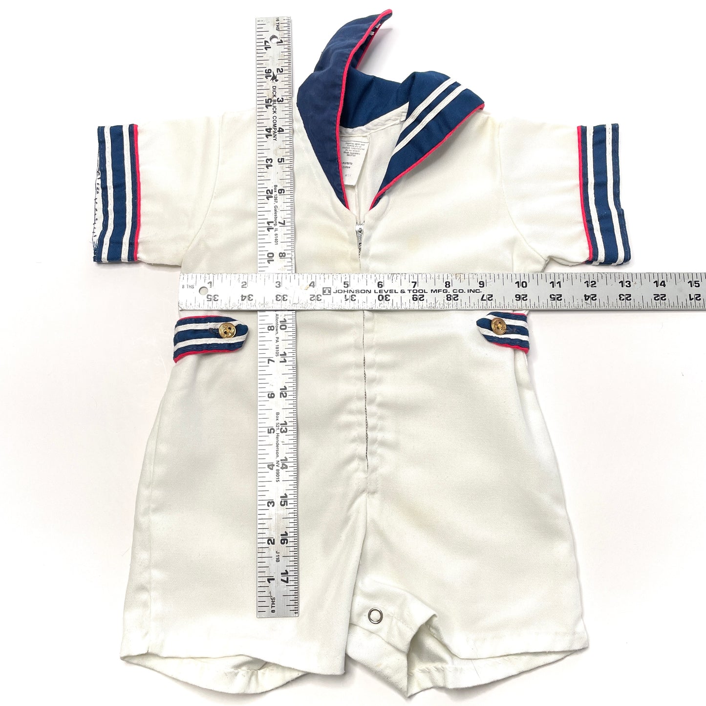 Sailor Zipper Front Romper 18M