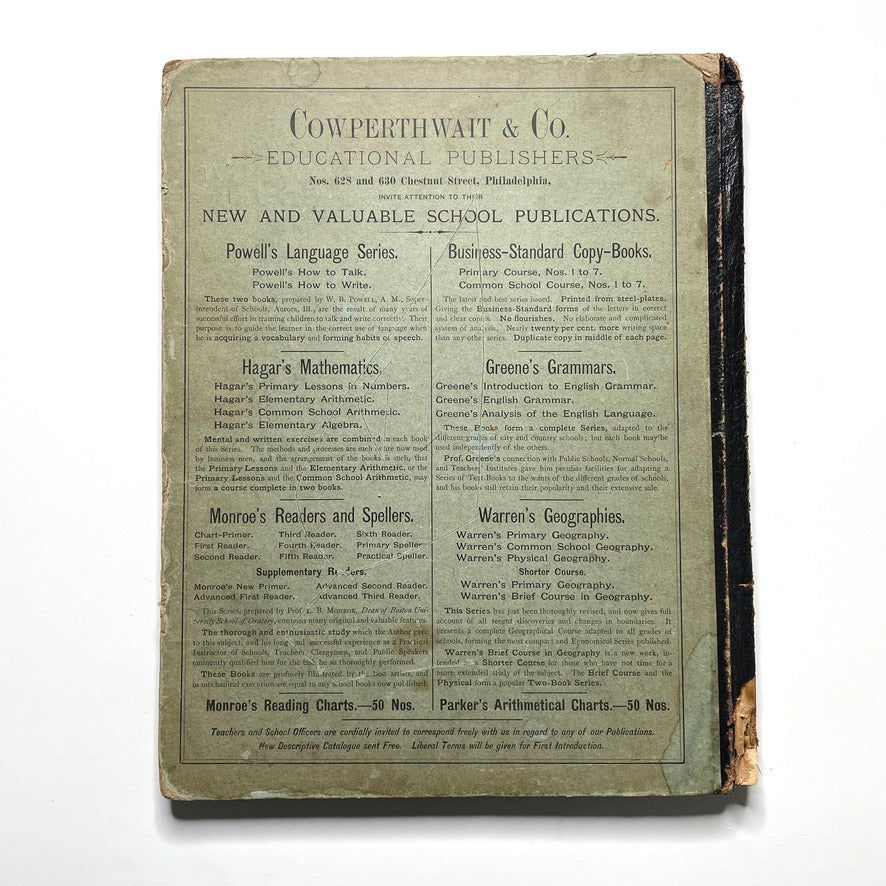 Warren's Physical Geography By D. M. Warren 1873 Cowperthwait & Co. - Antique Hardcover Illustrated Book