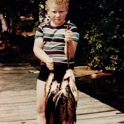 Summer Fishing Success Kodak Minicolor Print Photo - 2.25x3.35"