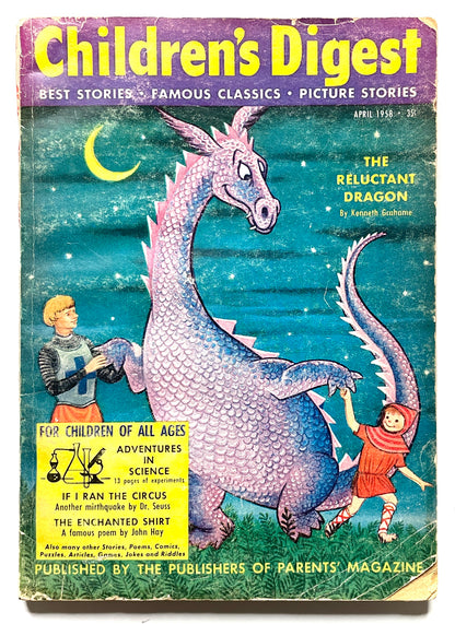 Children's Digest: Reluctant Dragon ft. Dr Suess 1958 Kids Activity Book