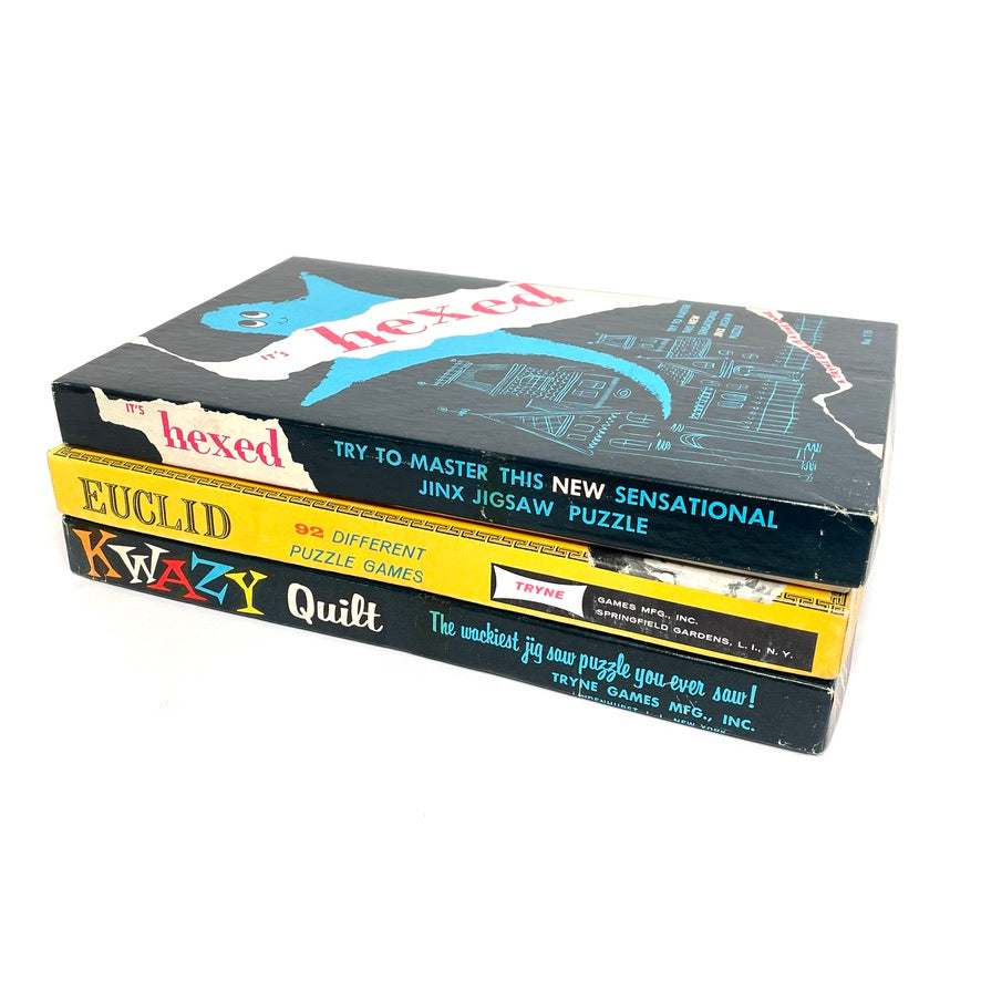 Tryne Brainteaser Puzzle Lot of 3 - Vintage 60s Geometric Puzzle Games