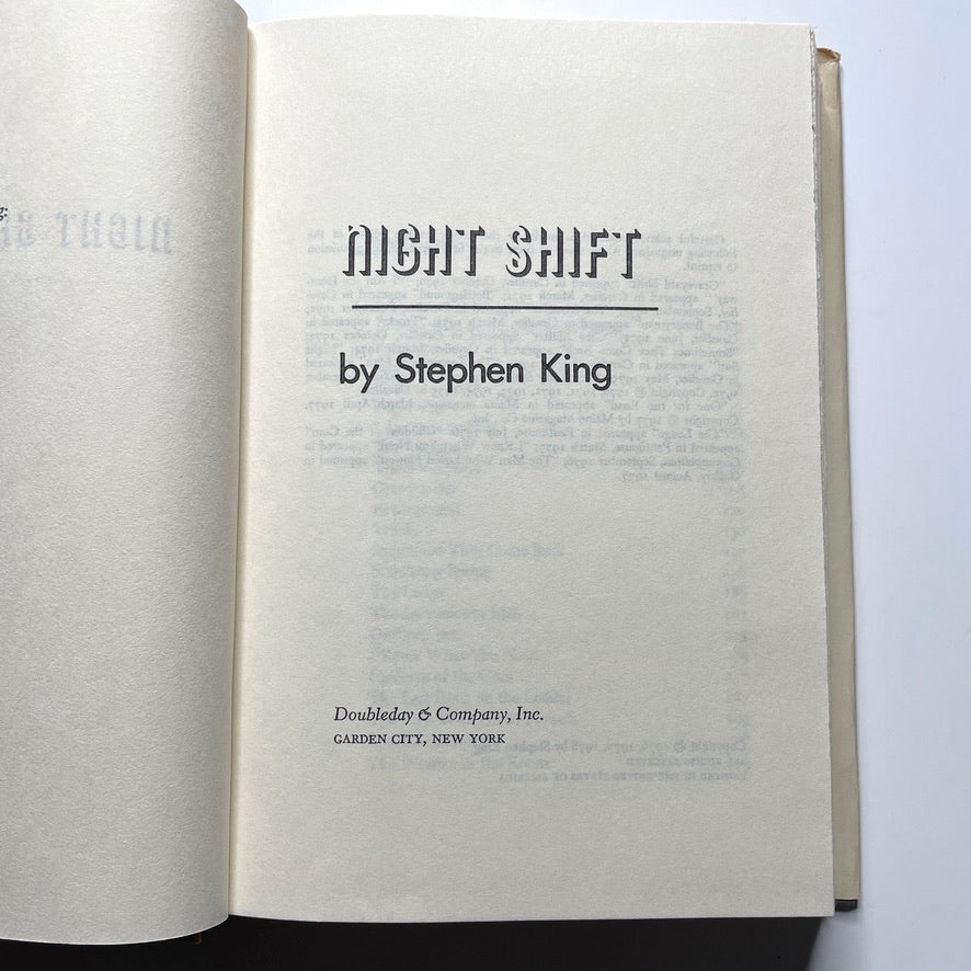 Night Shift Stephen King Hardcover Book *1st Book Club* 1978 Doubleday