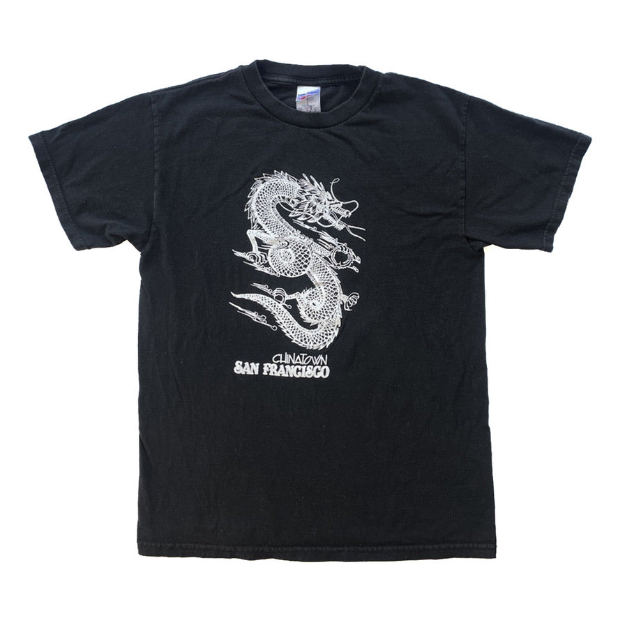 Vintage Y2K Chinatown San Francisco Dragon T-Shirt Black (M)