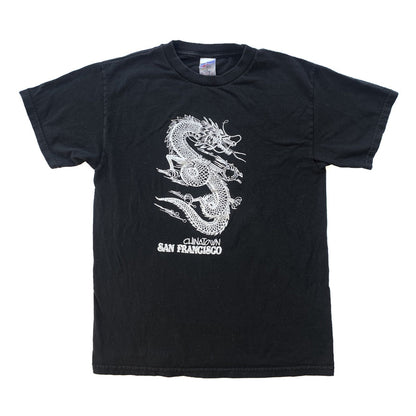 Vintage Y2K Chinatown San Francisco Dragon T-Shirt Black (M)