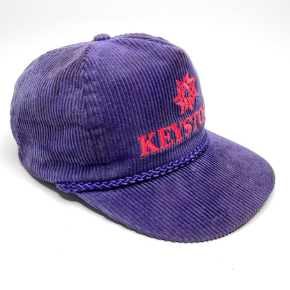 Keystone Ski Resort Corduroy Vintage Velcro Strapback Hat - Purple