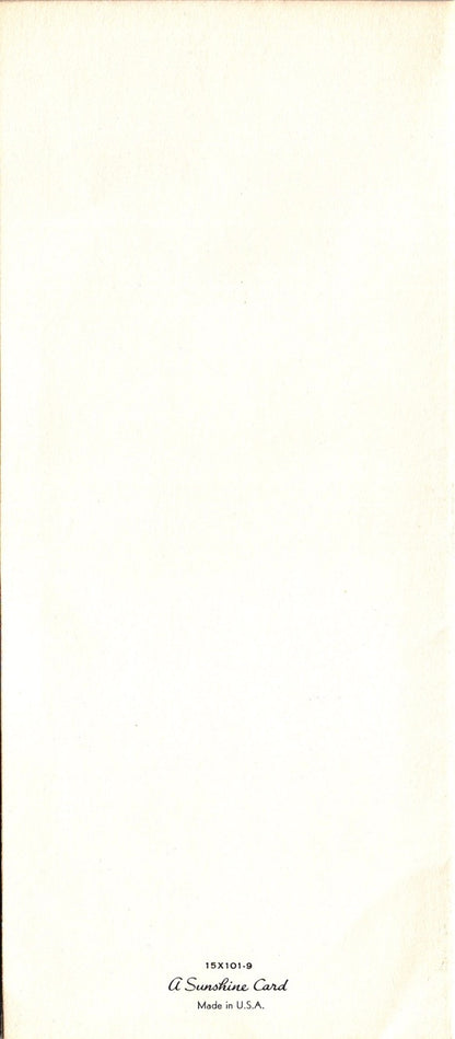 Greetings - Thinking of You - Slim Vintage Greeting Card - Embossed