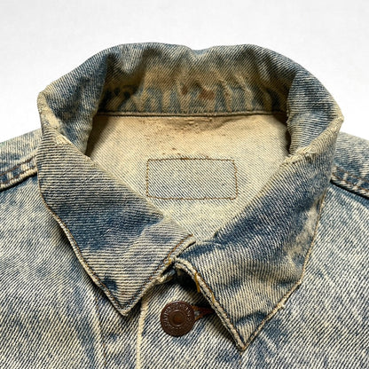 Levis Light Wash Vintage Denim Jacket Heavily Worn Distressed Acid Faded Mens L