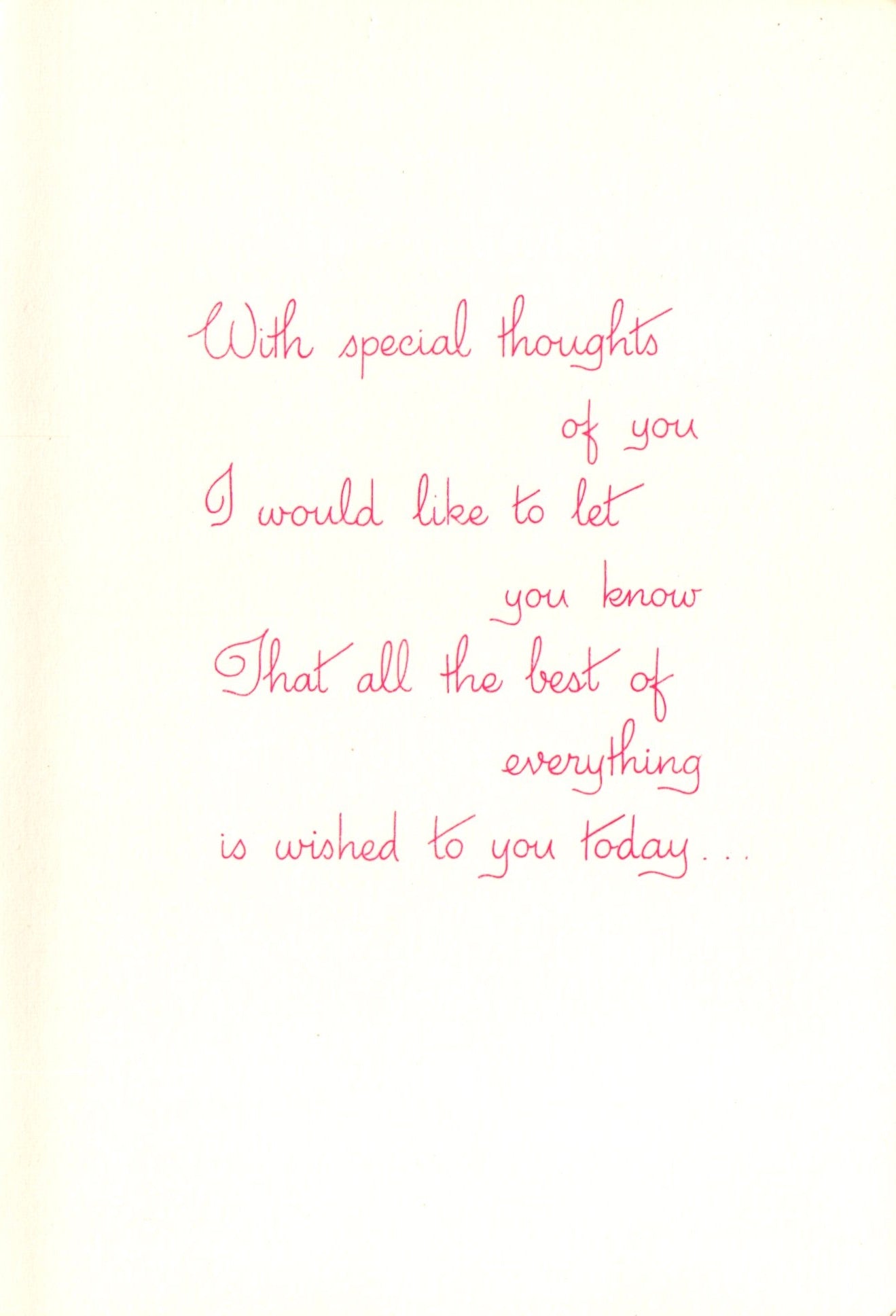 Greetings - Special Thoughts - Vintage Greeting Card