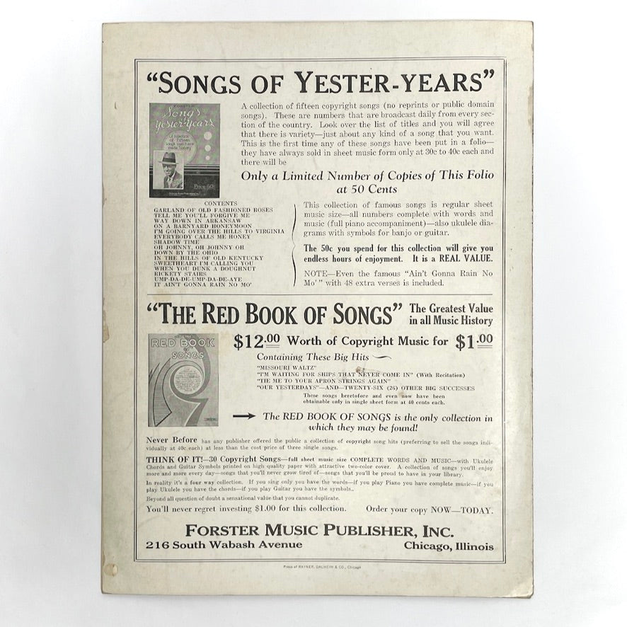 Love Came Out of the Night 1936 Sheet Music