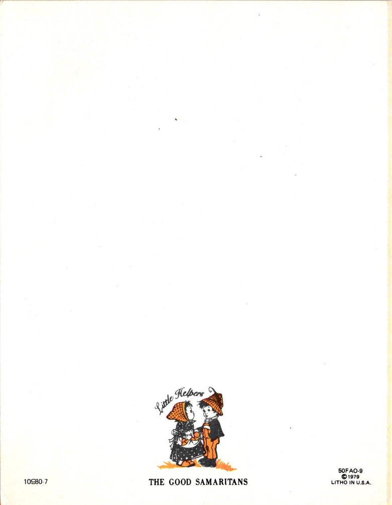 Congratulations - Raking Leaves - Vintage Greeting Card - 1979 Little Helpers