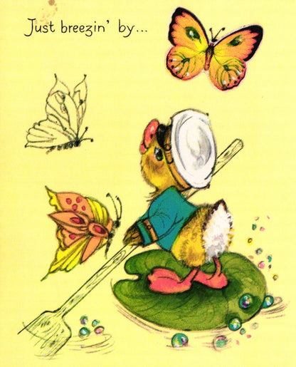 Get Well Soon - Recovery Duck - Vintage Greeting Card