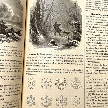 Warren's Physical Geography By D. M. Warren 1873 Cowperthwait & Co. - Antique Hardcover Illustrated Book