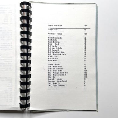 Cooking With Spirit Cookbook New London CT - 80s Spiral Bound Illustrated Recipe Book