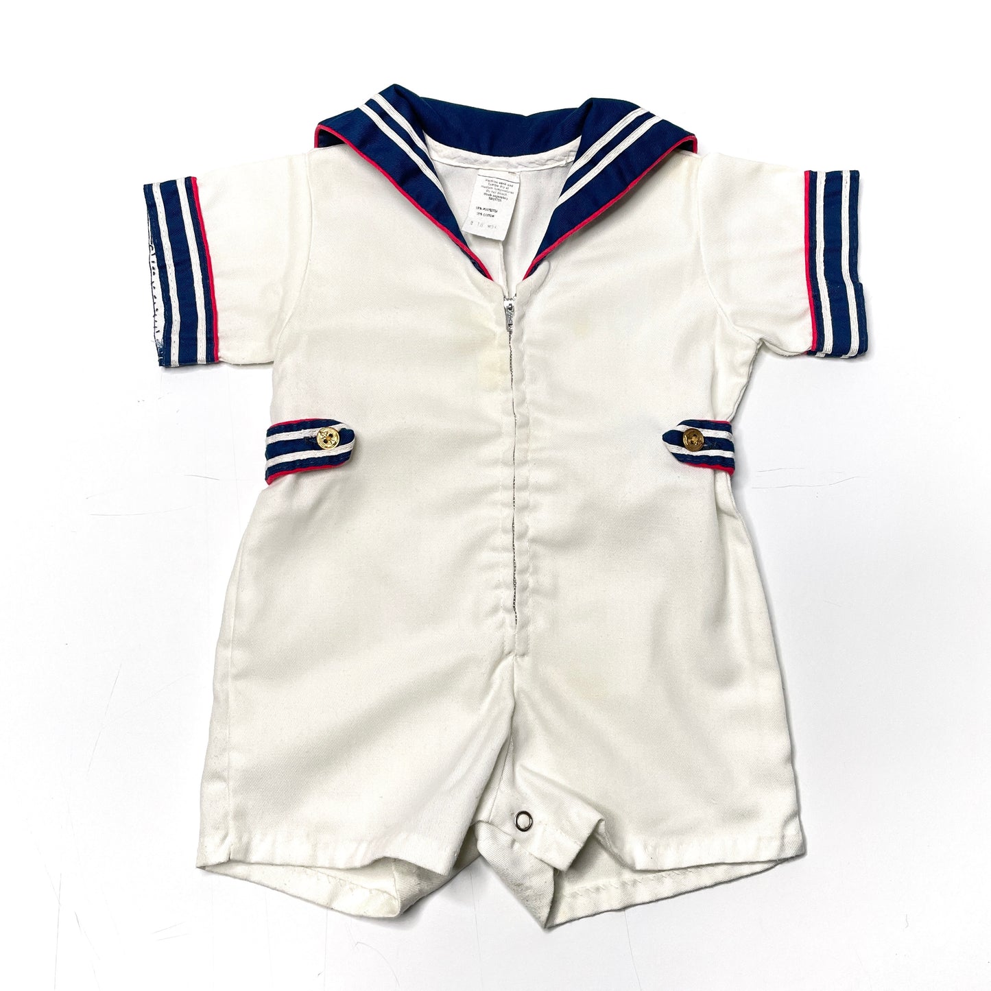 Sailor Zipper Front Romper 18M