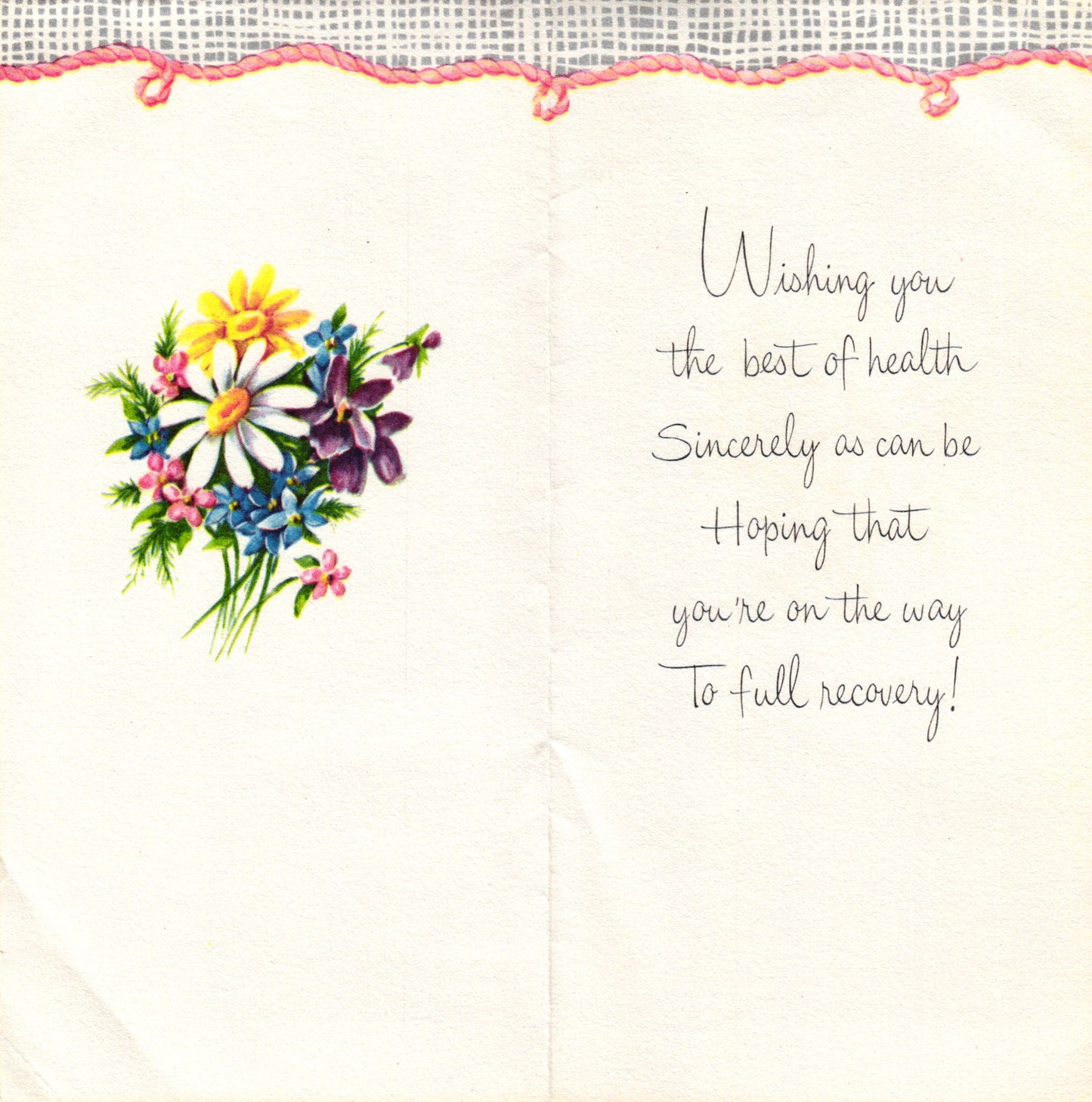 Get Well Soon - Flowers - Slim Vintage Greeting Card