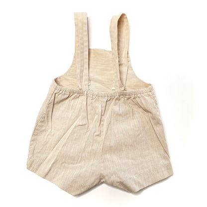Bus & Cars Embroidery Woven Beige Overalls 9M