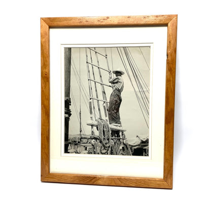 Fisherman Sailing Vintage New England Photo - Frame Size 12"x15"