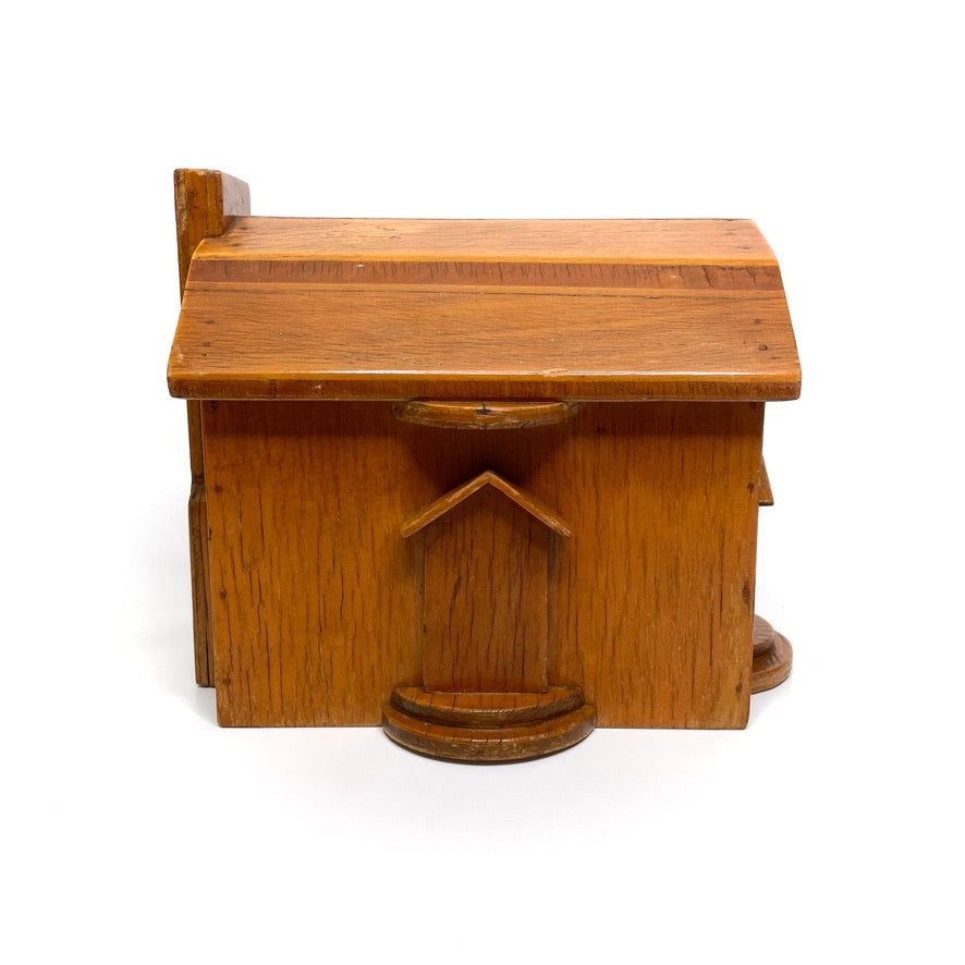 Vintage Handcrafted Wooden House Bank (Restoration)