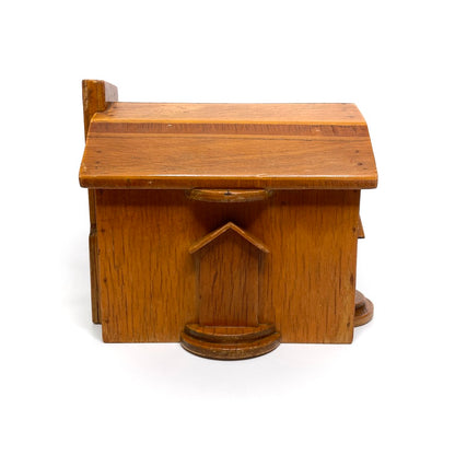 Vintage Handcrafted Wooden House Bank (Restoration)