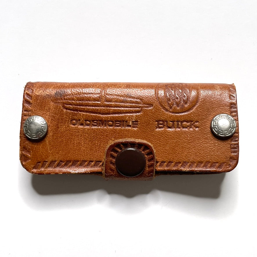Oldsmobile Buick Leather Button Snap Key Case - Vintage Key Holder