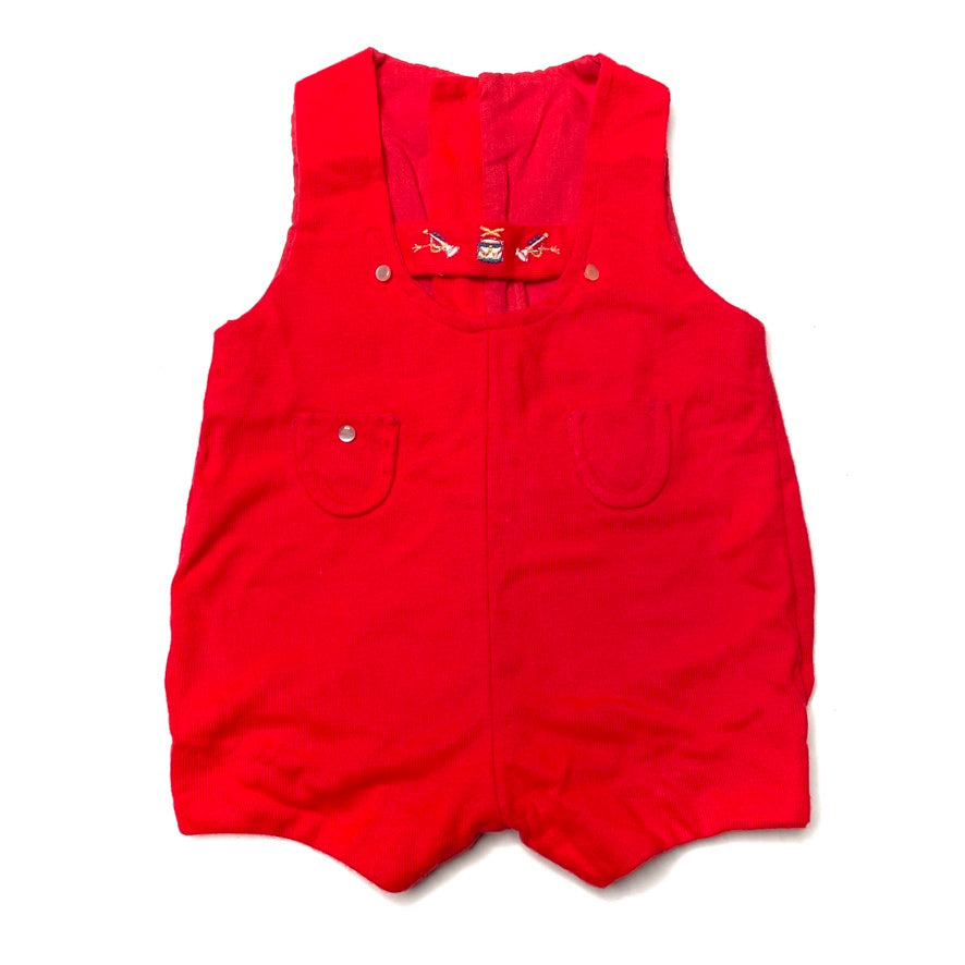 Musical Instruments Embroidery Red Onesie Romper *Damage* 9M