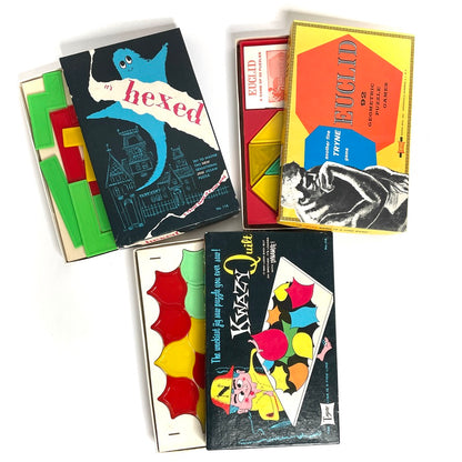 Tryne Brainteaser Puzzle Lot of 3 - Vintage 60s Geometric Puzzle Games