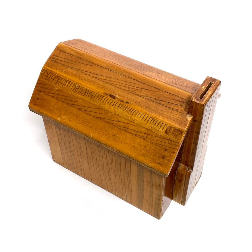 Vintage Handcrafted Wooden House Bank (Restoration)