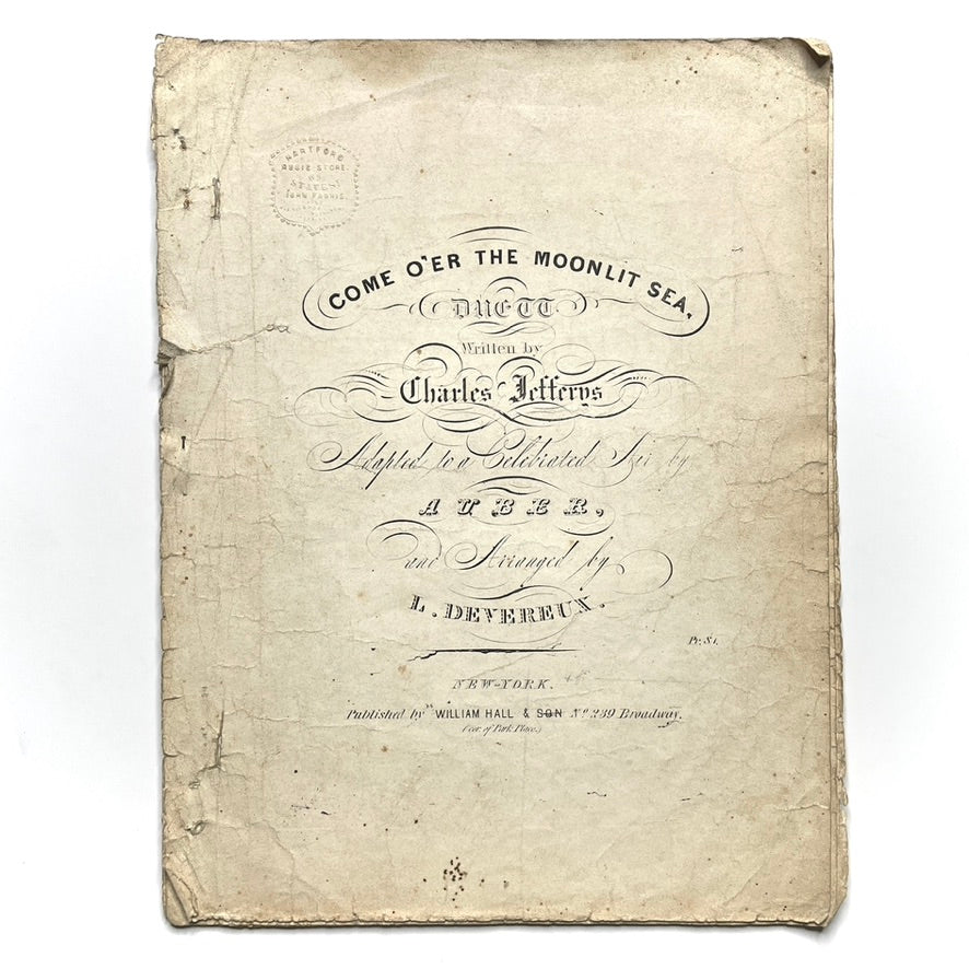 Come O'er the Moonlit Sea c. 1850-1870s Sheet Music