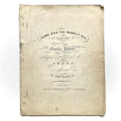 Come O'er the Moonlit Sea c. 1850-1870s Sheet Music